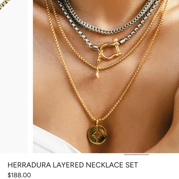 Artizan Joyería Herradura Two-Tone Layered Necklace — Gold & Silver - Picture 7 of 11